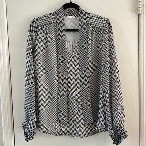 Pleione houndstooth print blouse
